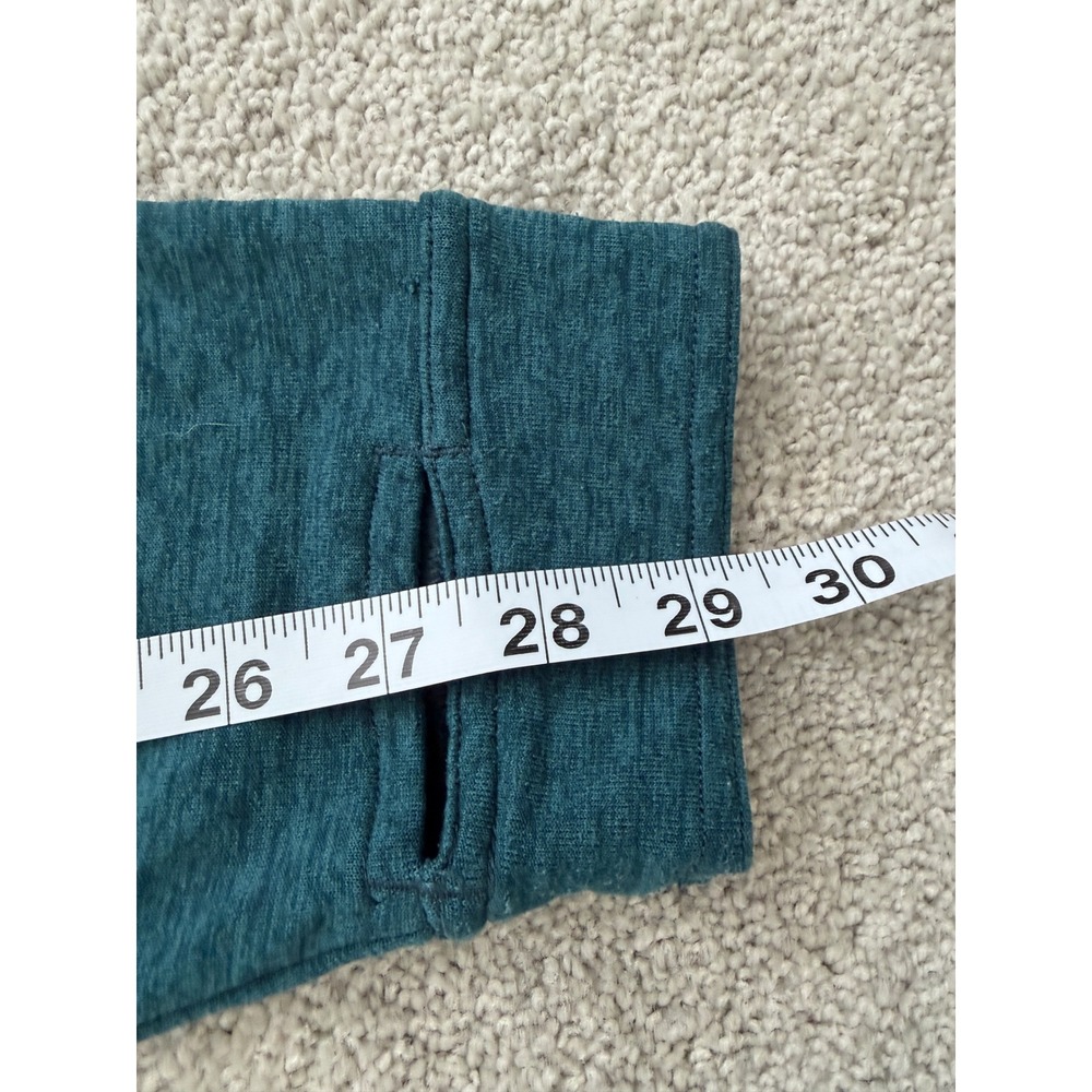 LL Bean Mens Sunwashed Quarter Zip Pullover Teal Blue XL REG Thumbholes - Picture 6 of 9